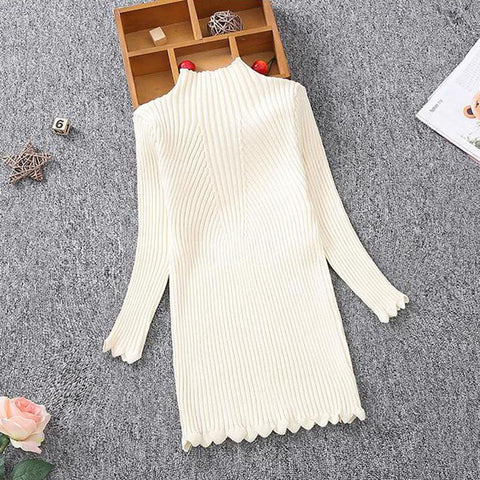 Teens Vestidos Kids Girls Long Sleeve Knit Dress-Veeddydropshipping
