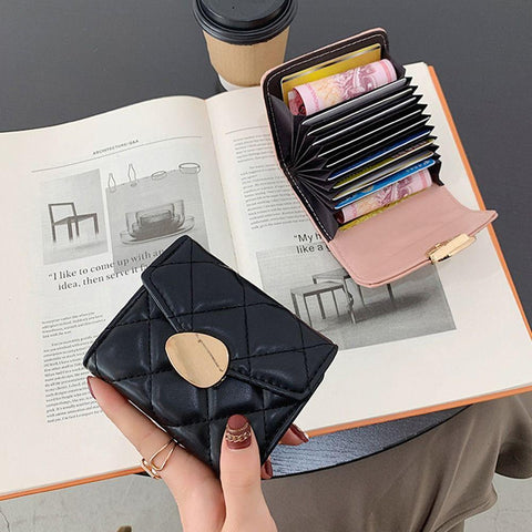 Credit Card/ID Holders Cute Girl Short Fashion PU Leather-BS00656-Veeddydropshipping