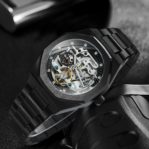 Mechanical Watch for Men Automatic Steel Strap -JW00698-Veeddydropshipping