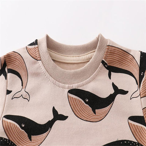 Jumping Meters New Arrival Autumn Boys Girls Sweatshirts Cotton Whale-Veeddydropshipping