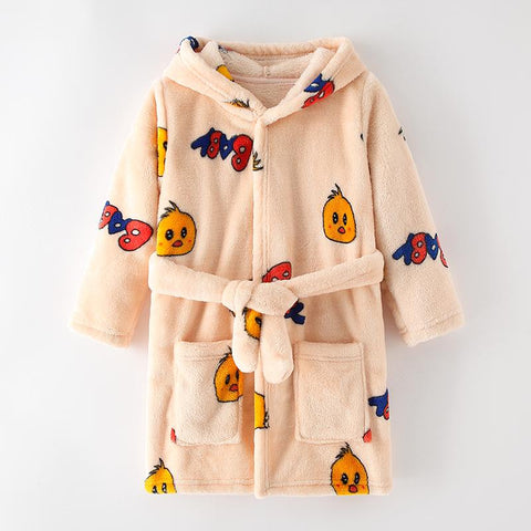 Cartoon Bathrobe For Children Flannel Long Sleeve Hooded Kids-TB01055-Veeddydropshipping