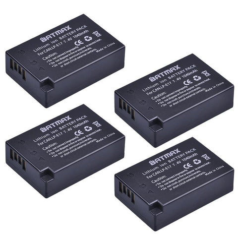 4Pcs LPE17 LP E17 LP-E17 Battery + LCD USB Dual Charger for Canon EOS 200D M3 M6 -CE00311-Veeddydropshipping
