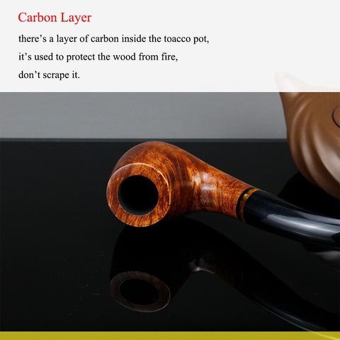 Briar Tobacco Pipe Random Carved Briar Pipe-HA00998-Veeddydropshipping