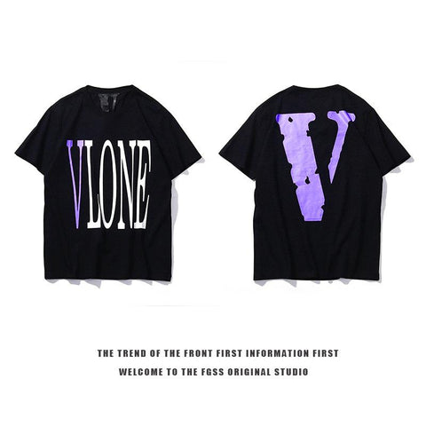 VLONE men/women short-sleeved streetwear cigarette letters loose-TB01128-Veeddydropshipping