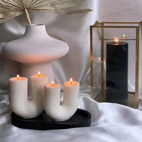 Home decorative U-Shaped geometric scented candles-HA00378-Veeddydropshipping