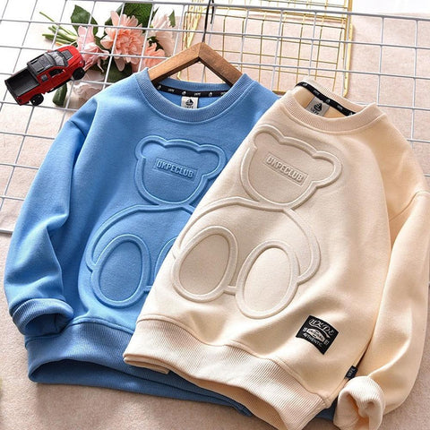 Spring Autumn Steel Print Bear Sweatshirt Boys Clothes-Veeddydropshipping