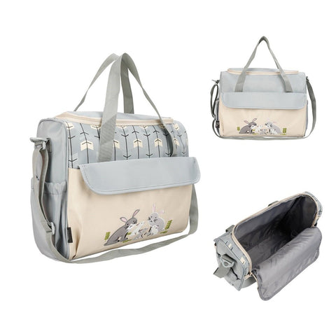 10 Pcs Large-capacity Cute Portable Gray Rabbits Stylish Mommy Bag-TB00218-Veeddydropshipping