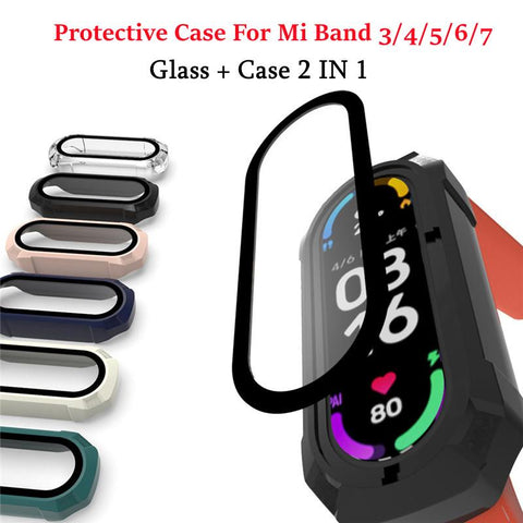 3D Screen Protector Glass Case For Xiaomi Mi Band 7 6 NFC 5 4 Bracelet -CE00684-Veeddydropshipping