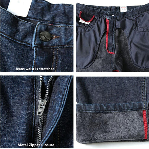 Black Denim Tall 117CM Extra Long Plus Size 44 42 Slim Warm-MF00588-Veeddydropshipping