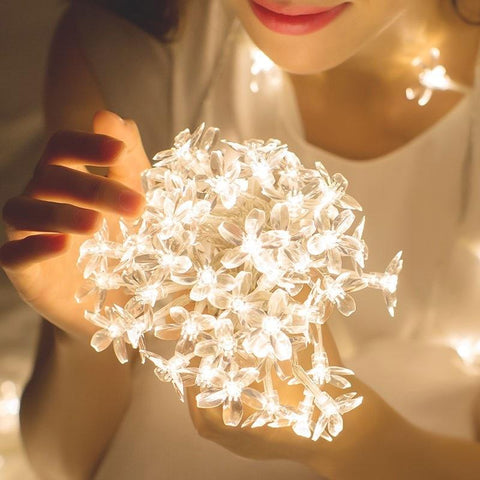 10/40/60 Lights LED String Fairy Lights Crystal Cherry Blossom Flower-TI00950-Veeddydropshipping