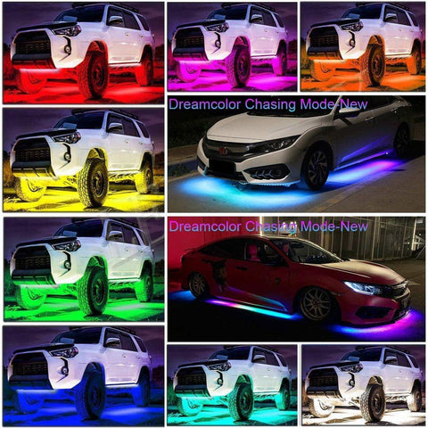 4IN1 Neon LED Strip Car Bottom Underglow Light APP 12V RGB Flexible-AM00082-Veeddydropshipping