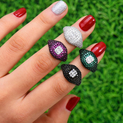 Trendy Stackable Heart Cubic Zircon Chic Ring -JW00432-Veeddydropshipping