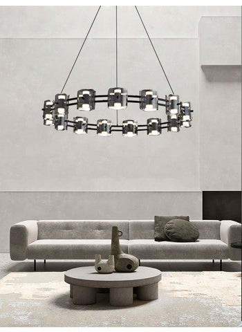 Chandelier light luxury glass round-TI00406-Veeddydropshipping