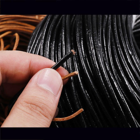 Genuine Cow Leather Round Thong Cord DIY Bracelet Findings Rope -JW01612-Veeddydropshipping