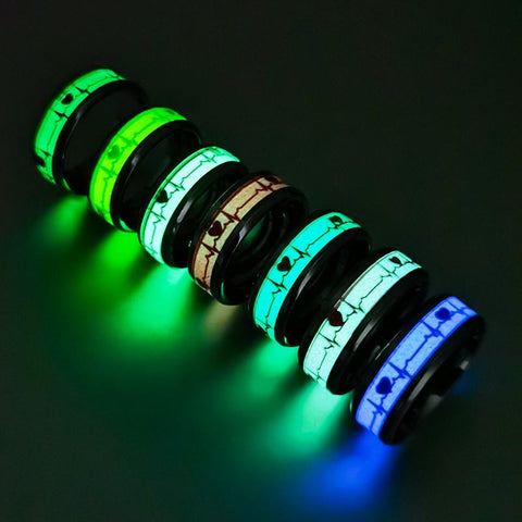 Stainless Steel Luminous Ring for Women Men Heartbeat  Couple Wedding Jewelry -JW01405-Veeddydropshipping