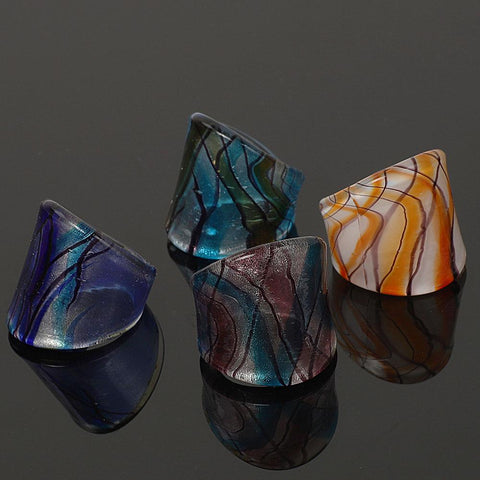 12Pcs Style Glass Ring Valentine Fashion Jewelry -JW00418-Veeddydropshipping