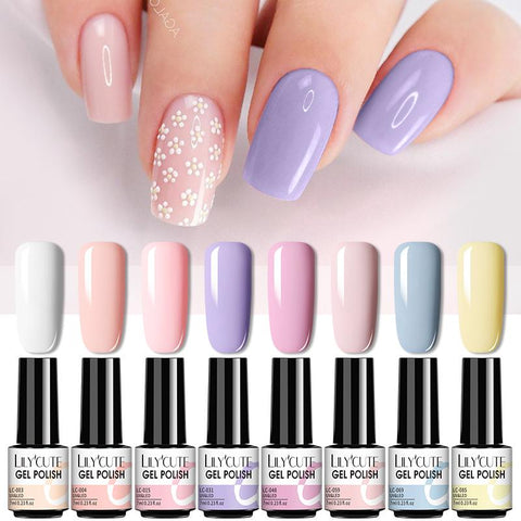 7ml Glitter UV Gel Nail Polish Semi Permanent Nude Color -BH01002-Veeddydropshipping