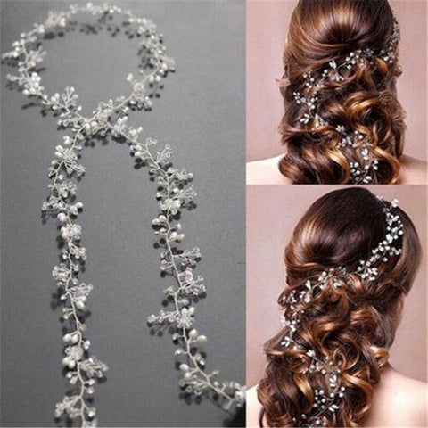 Wedding Hair Vine Crystal Bridal Accessories-WF01092-Veeddydropshipping