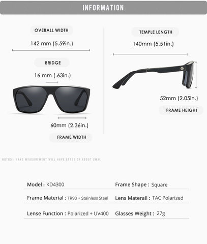 Original Brand KDEAM Long-Lasting TR90 Material Men&#39;s Polarized Sunglasses -OS00425-Veeddydropshipping