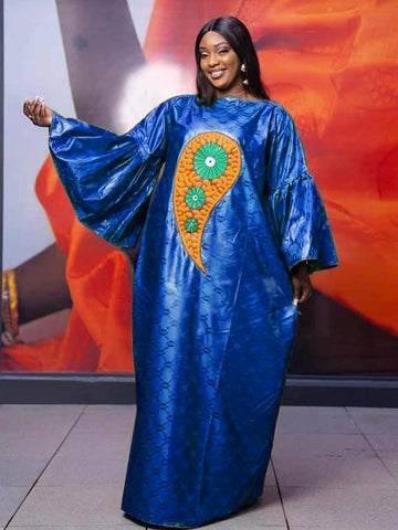 African Bazin Riche Dresses For Women-WF01667-Veeddydropshipping
