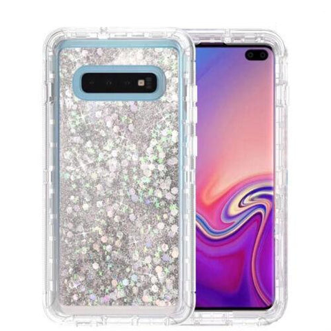 For Samsung Galaxy S10e S10 S10+Plus Defender Liquid Glitter Case Cover-PA00094+Veeddydropshipping