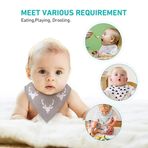 Baby Bibs,8 Packs Baby Bandana Drool Bibs, Unisex Stylish Design-TB00449-Veeddydropshipping