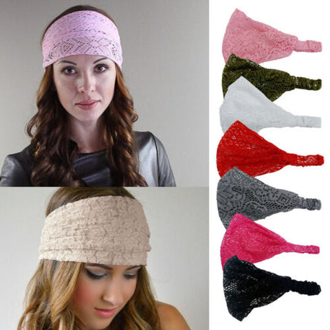 Women Hair Lace Wrap headband Scarf-WF01105-Veeddydropshipping