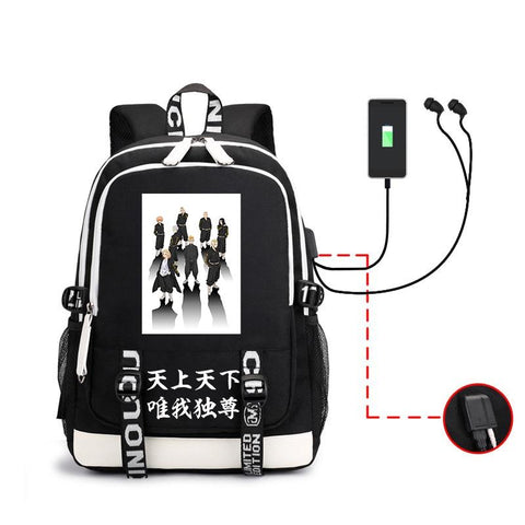 Character Print USB Shoulderbag Travelbag Bookbag Laptop Boy-BS00269-Veeddydropshipping