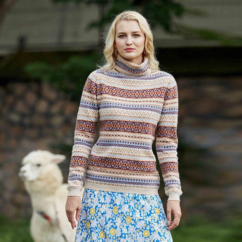 Women Sweater Wool Turtleneck Pullover Knitted Sweater-WF00082-Veeddydropshipping
