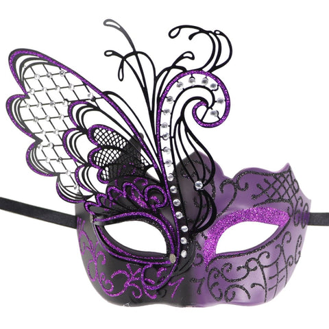 Metallic Wrought Masquerade Mask Halloween-WF01606-Veeddydropshipping