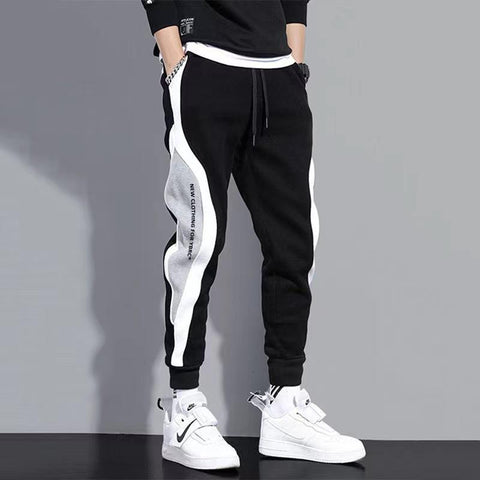 Men Ribbons Harem Jogging Pants Male Slim Fit-MF00373-Veeddydropshipping