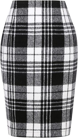 Slim Plaid Skirts for Women High Waist-WF00644-Veeddydropshipping