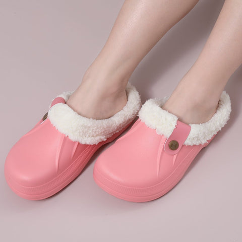 Shoes Soft Waterproof EVA Plush Slippers Female Clogs-BS01230-Veeddydropshipping
