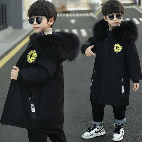Winter Boys Thicken Long Jackets For kids 4-16Y Keep Warm Casual-TB01197-Veeddydropshipping