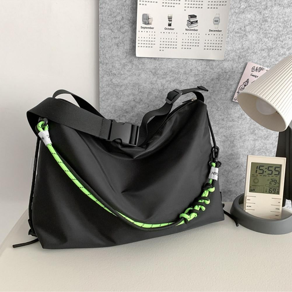 Men Fashion Shoulder Tote Bag Solid Leisure with Green Ribbon for-BS00357-Veeddydropshipping
