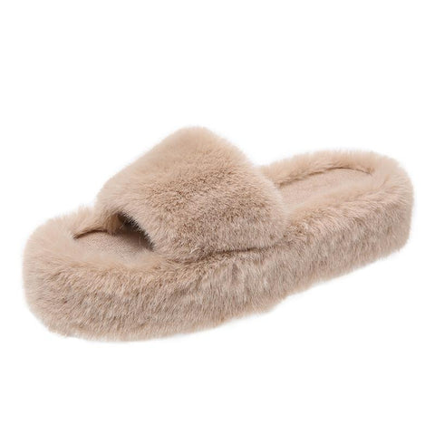 Warm Plus Velvet Home Women Shoes Plush Open-BS01213-Veeddydropshipping