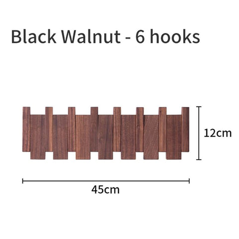 Beech Walnut Coat Rack Wall Mounted Sticks-HA01718-Veeddydropshipping