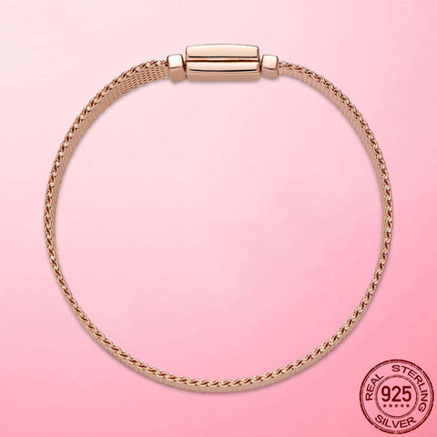 Mesh Bracelet 925 Silver Gold Color Sparkling Clasp  Bracelet -JW00926-Veeddydropshipping