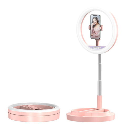 LED Ring Light with Base Portable Phone Holder Stand Selfie Vlog Live Studio-PA00812-Veeddydropshipping