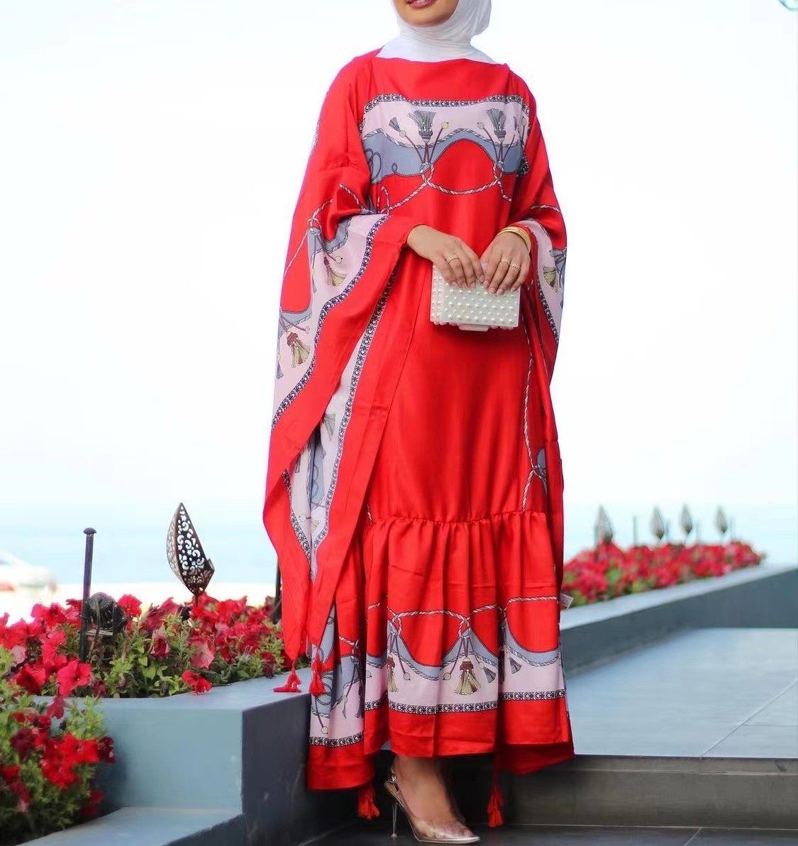 Bohemian Kaftan Maxi Dress Oversize-WF01509-Veeddydropshipping