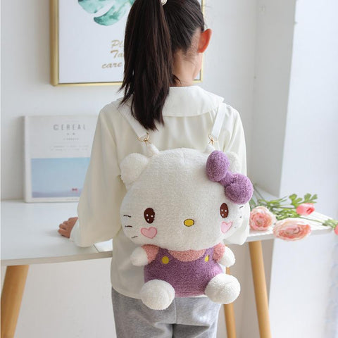 Kawaii Kitten Plush Backpacks Cute Stuffed Pink Purple Cartoon-TB00091-Veeddydropshipping