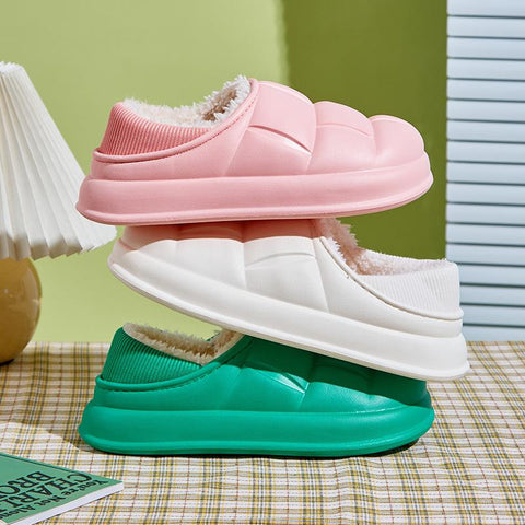 Non-Slip Plush Cotton Slides Indoor Outdoor Thick Platform-BS01193-Veeddydropshipping