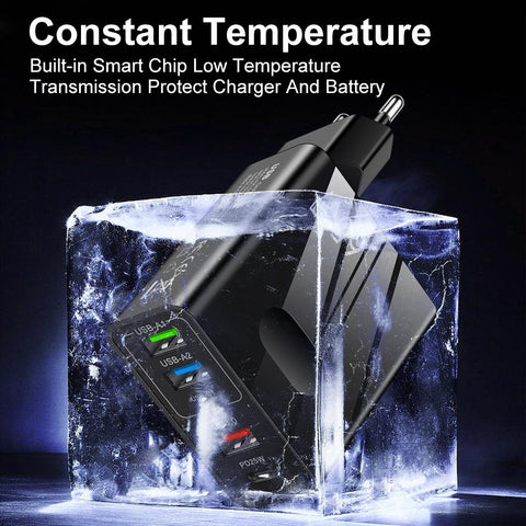 GaN 65W USB C Charger PD Type C Fast Charging 5 Ports Wall Adapter For iPhone-PA00373-Veeddydropshipping