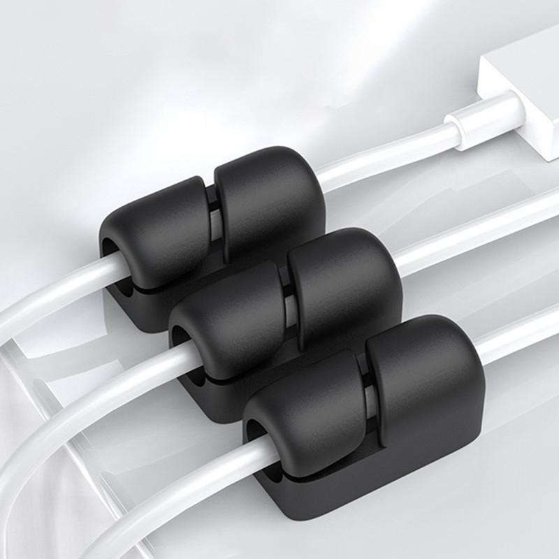 5 Pcs Cable Holder Clips Management Cord Organizer Silicone Self Adhesive for Desktop USB-PA00953-Veeddydropshipping