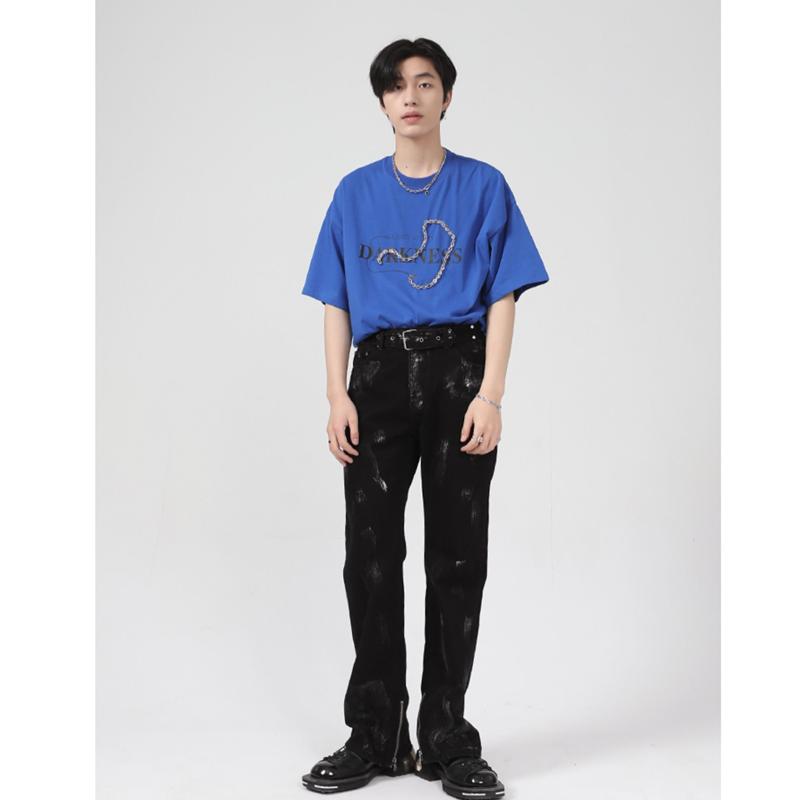Splash Ink Sense of Design Recreational Blue Jeans-MF00524-Veeddydropshipping