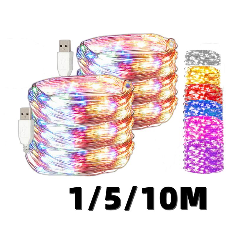 1/5/10m USB LED String Lights Copper Wire New Year Christmas Decoration Lamp-TI00931-Veeddydropshipping