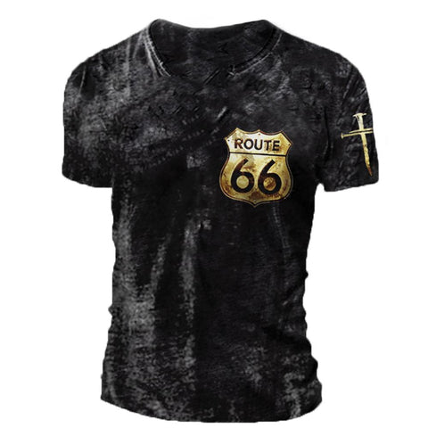 Male Route 66 Tee Summer Street T-shirts-MF00028-Veeddydropshipping