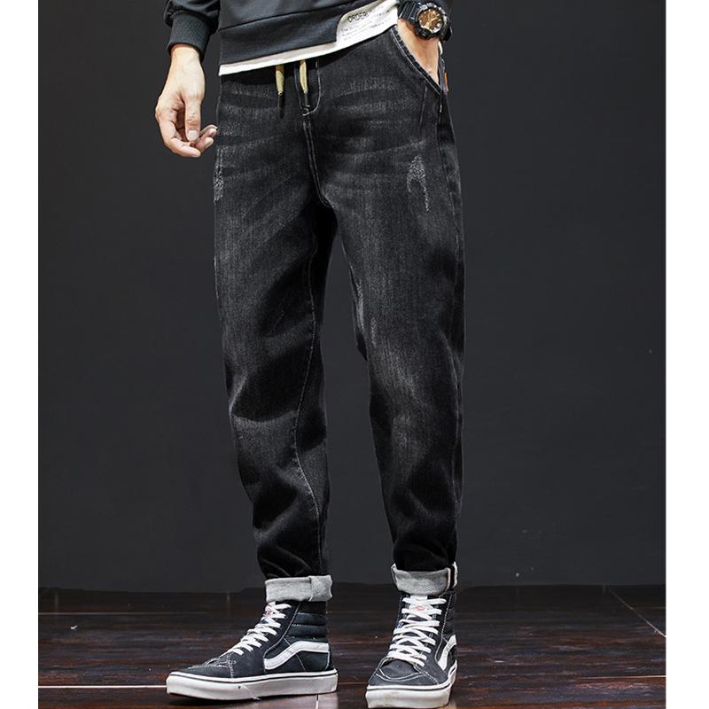 New Straight Loose Cylinder Jeans Vintage Elastic-MF00589-Veeddydropshipping