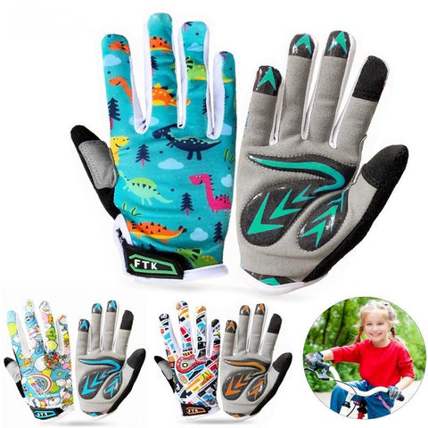 Upgraded Kids Non-Slip Bicycle Cycling Gloves Full Finger Gel Padding -OS01215-Veeddydropshipping