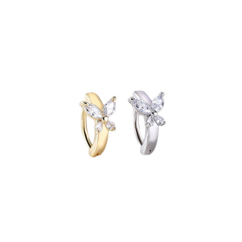 Butterfly Shape Zircon Clicker Belly Button Ring For Women-JW01381-Veeddydropshipping